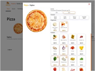 Pizzéria tábla kép